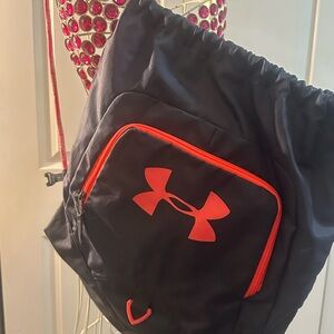 Girl’s Under Armour Navy and Pink Drawstring Backpack